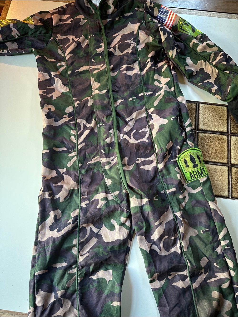 Camo Military-Style kids Medium one piece suit costume